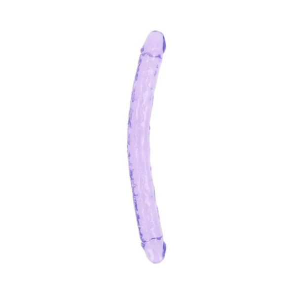 Couples Dildos: Realrock Crystal Clear Double Dong 18 In. Dual-ended Dildo Purple