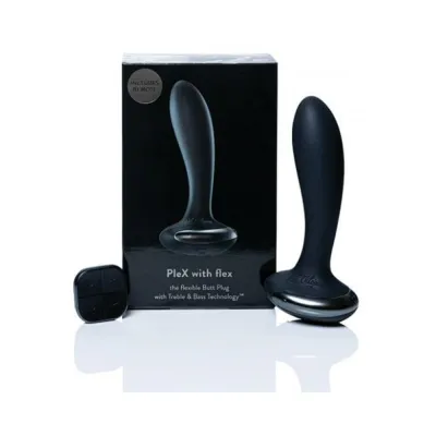 Butt Plugs Hot Octopuss Plex With Flex Flexible Vibrating Plug Black