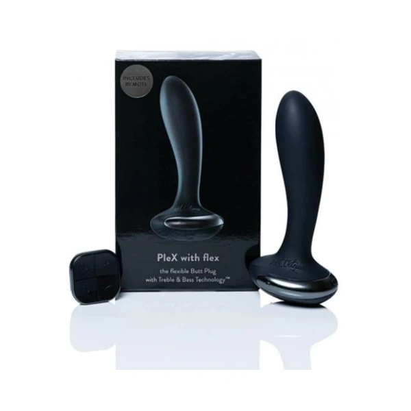 Butt Plugs: Hot Octopuss Plex With Flex Flexible Vibrating Plug Black