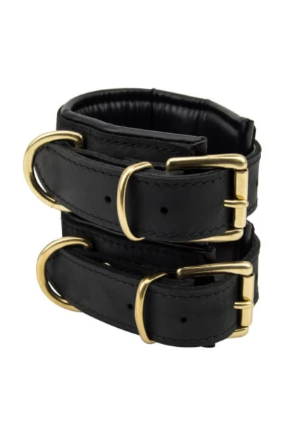 Bound Noir Nubuck Leather Slim Wrist Cuffs — image 8 of 11