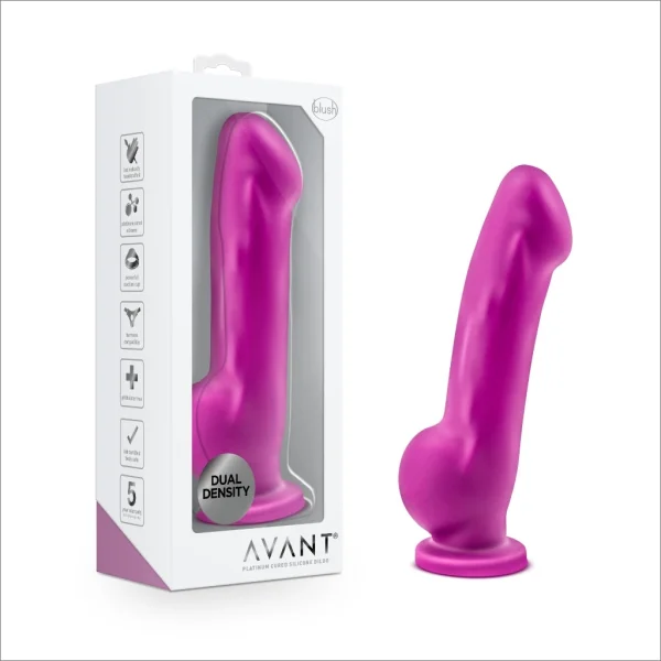 Avant D7 Ergo Silicone Suction Cup Dildo by Blush - Violet