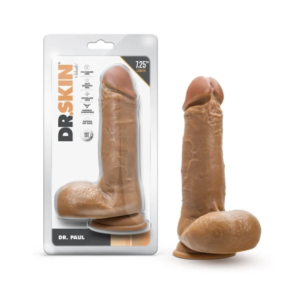 Realistic Dildos:  Dr. Skin Dr. Paul 7.25 In. Dildo With Balls Tan