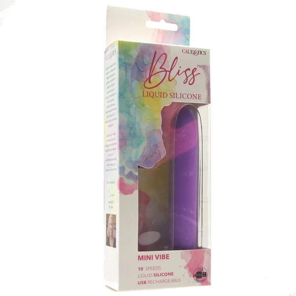 Bliss Liquid Silicone Rechargeable Waterproof Mini Vibrator - Purple