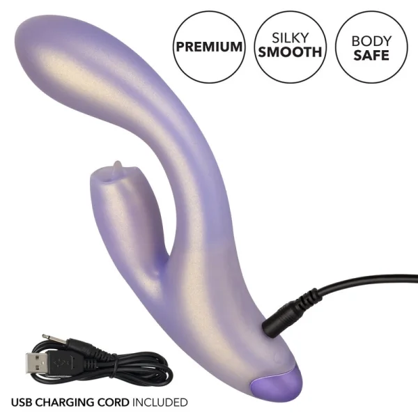 G-Love G-Kiss Silicone Rechargeable Waterproof Dual Stimulation Vibrator By CalExotics