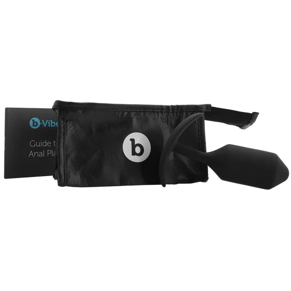 b-Vibe Snug Plug 3 Large Silicone Weighted Butt Plug - Black