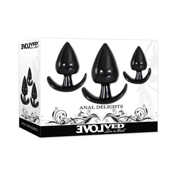 Evolved Anal Delights Butt Plug Set Of 3 - Black