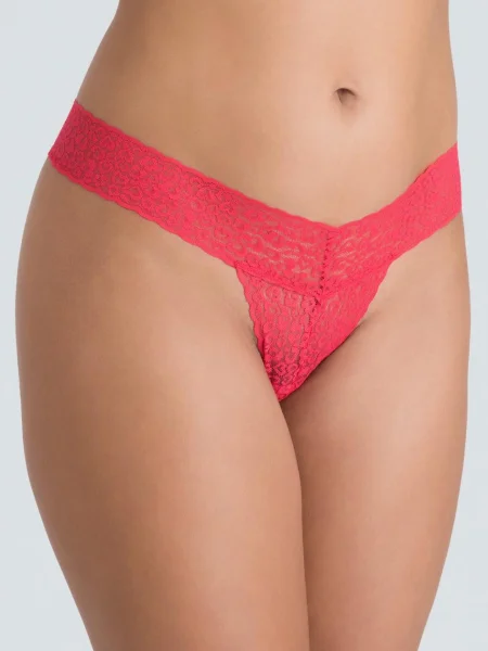 Lovehoney Black and Red Floral Lace Thong Set (3 Count)