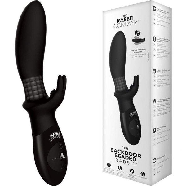 The Beaded Back Door Rabbit Prostate Massager & Anal Vibrator Black