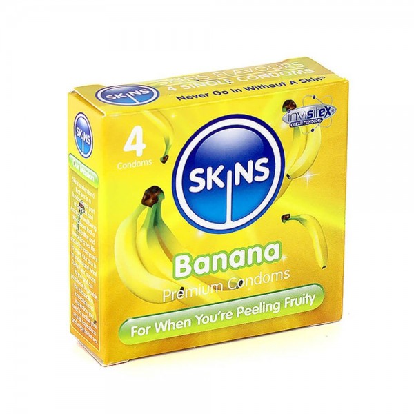 Skins Banana Flavoured Condoms - 4 Pack