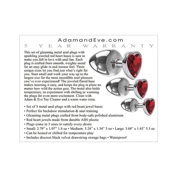Three Hearts Gem Anal Plug Kit