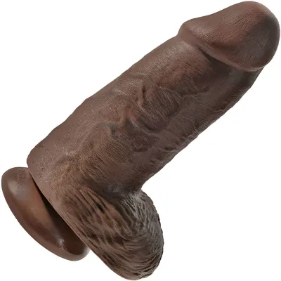 King Cock Chubby 9 Suction Cup Dildo With Balls Chocolate