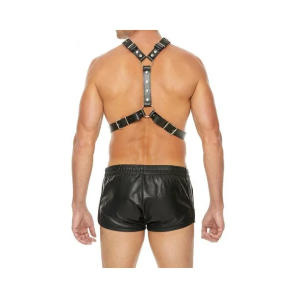 Premium Leather Harness With Metal Snaps Black — image 7 of 8