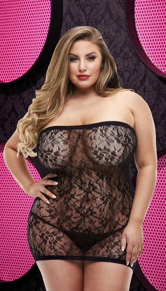 See-Through Lace Mini Dress