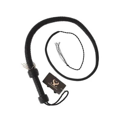 Bound X Leather Tassel Whip With Silver Balls