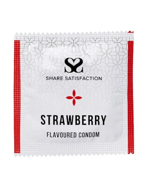 Share Satisfaction Strawberry Flavoured Condom - 12 Pack - Strawberry