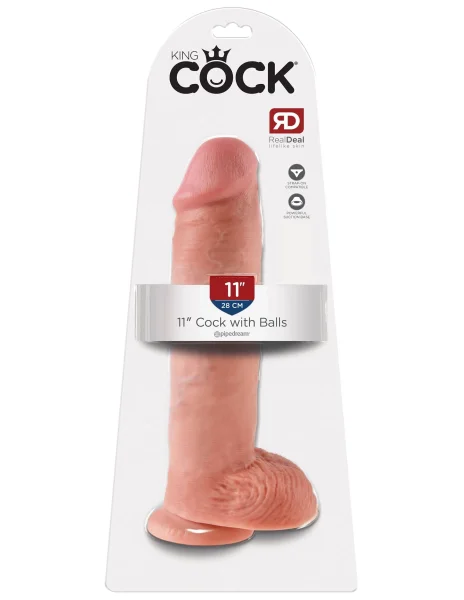 King Cock 11 Inch Cock with Balls-Flesh