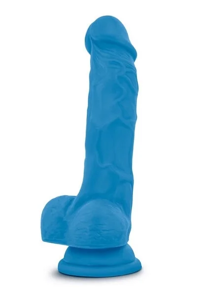 Blush Neo Neon Blue 7.5 Inch Dual Density Cock With Balls — image 5 of 6