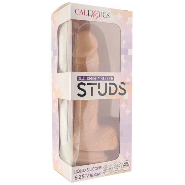 Silicone Studs Realistic 6.25" Suction Cup Dildo - Vanilla