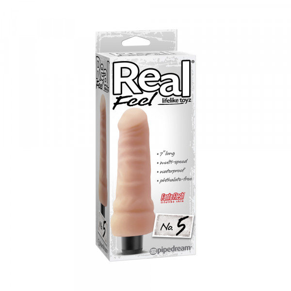 Real Feel Lifelike Toyz No 5 Beige Vibrating Dildo