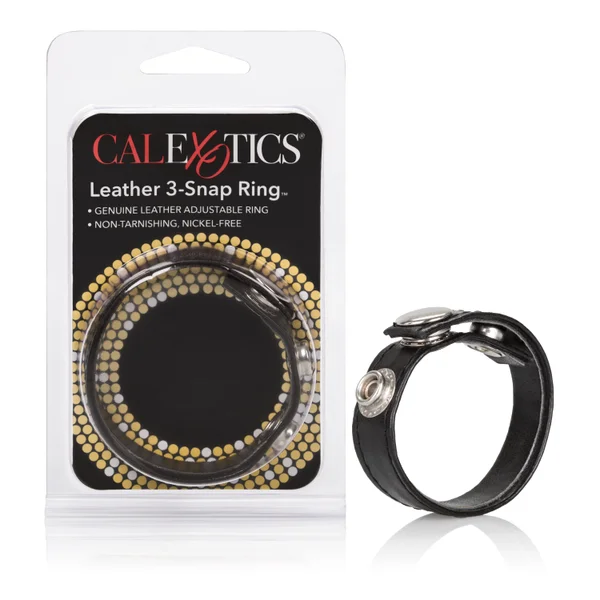 Leather Black 3-Snap Ring — image 8 of 12