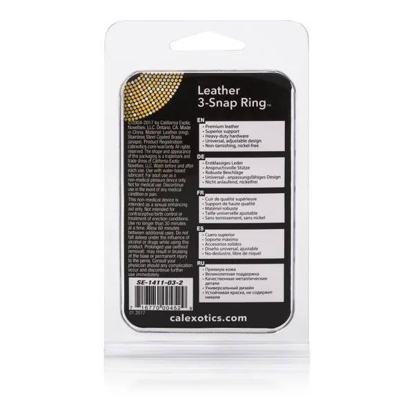 Leather Black 3-Snap Ring — image 9 of 12