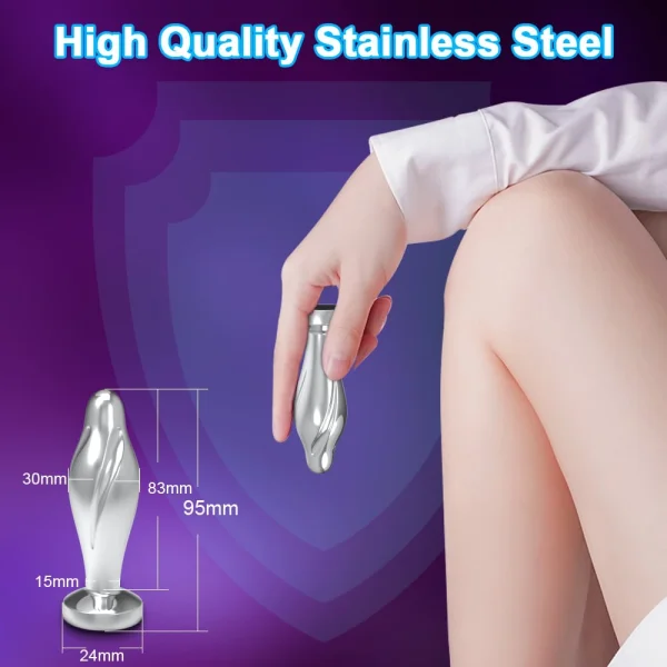 Stainless Steel Swirl Anal Vibrator
