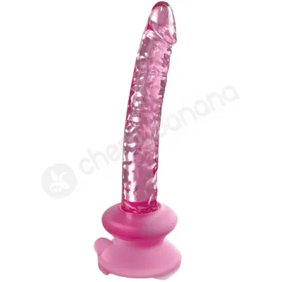 Icicles 86 Pink Glass Dong With Suction Cup Base