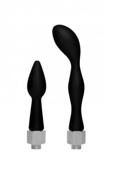 Premium Silicone Enema Attachment Set Black