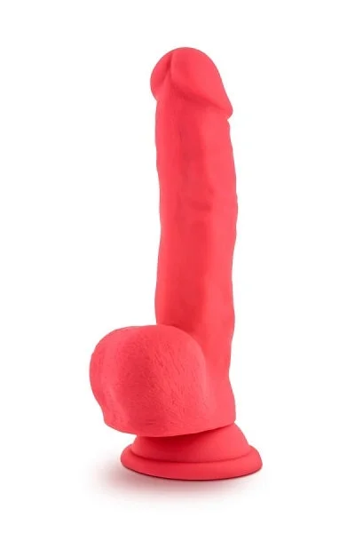 Ruse Shimmy Silicone Suction Cup Dildo by Blush Novelties - Cerise