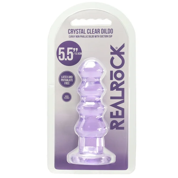 RealRock Crystal Clear Jelly 5.5 Inch Curvy Dildo