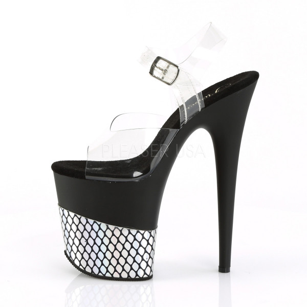 8 inches Heel, 4 inches PF Ankle Strap Sandal w/ Fish Skin Design — image 3 of 12