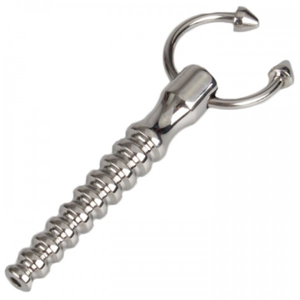 Torment Stainless Steel Devil’s Pitchfork Penis Plug - 11cm
