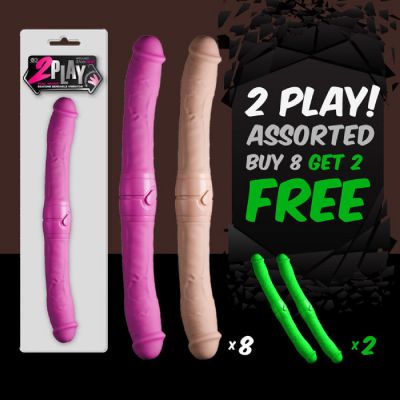 14 5 2 Play Vibrating Double Dong Buy 8 Asst Get 2 Free