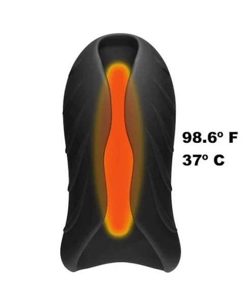 Optimale - Vibrating Silicone Warming Stroker - Black
