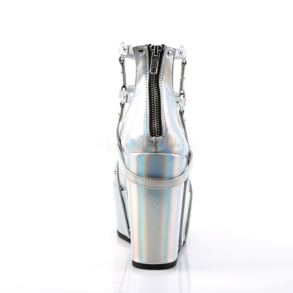 5 inches Wedge PF Cage Bootie, Back Metal Zip