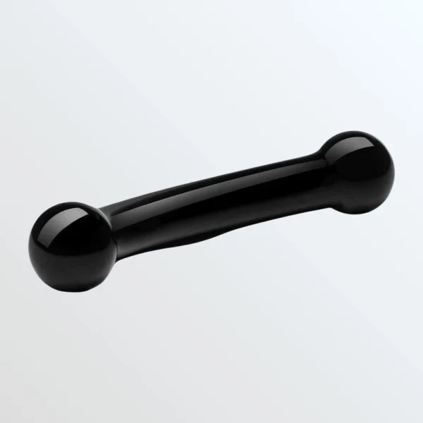 Gläs Double Bull Black Glass Dildo