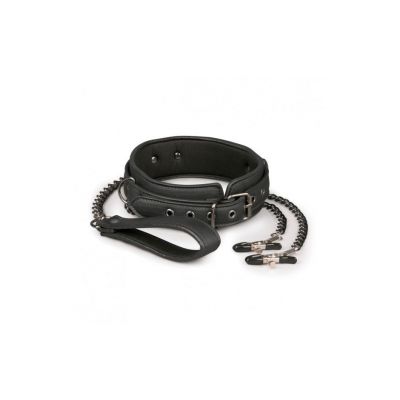 Vegan Collar Lead Nipple Clamps Restraint Set
