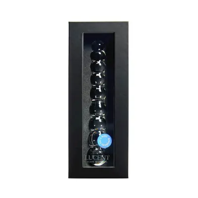 Lucent Celeste Beaded Glass Wand Clear 8 Inch