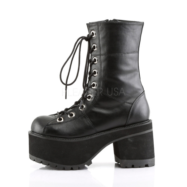 RANGER-301 - 3 1/2" P/F Goth Punk GoGo Blk Pu Calf BT W/ Zipper — image 3 of 4
