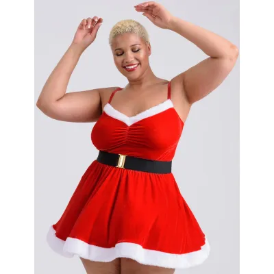Lovehoney Fantasy Plus Size Santa Flirty Red Dress