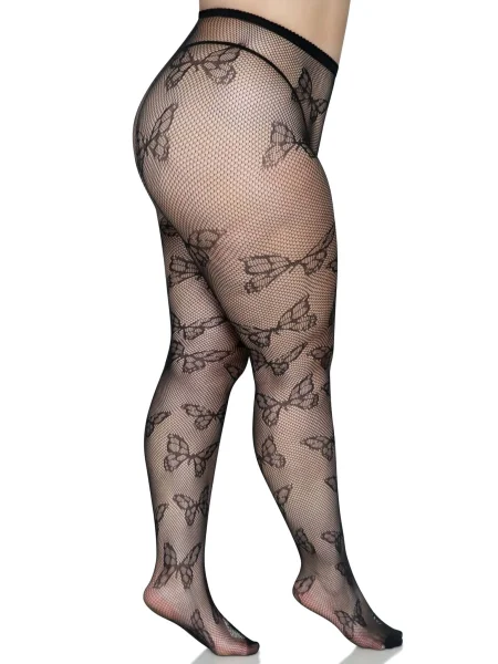Butterfly Net Tights 1x/2x Black