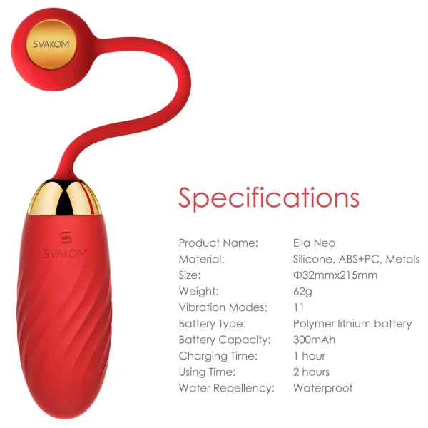 Svakom Ella Neo Interactive App Controlled Vibrating Egg