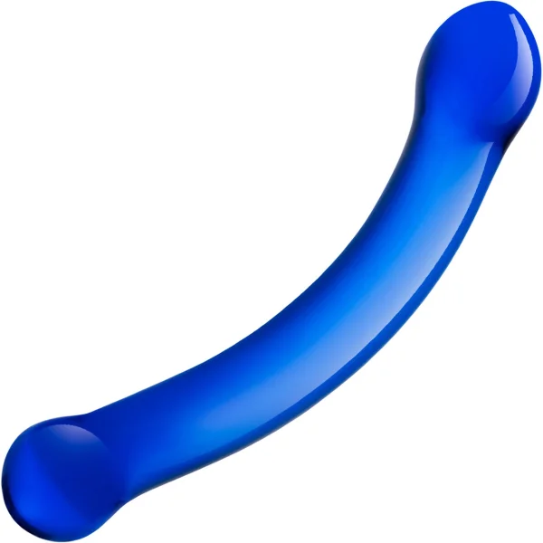 Glas 6 inches Curved Glass G-Spot Dildo Blue