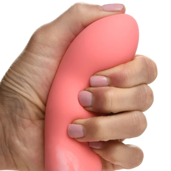 Simply Sweet Wavy 8" Silicone G-Spot Suction Cup Dildo - Pink & White