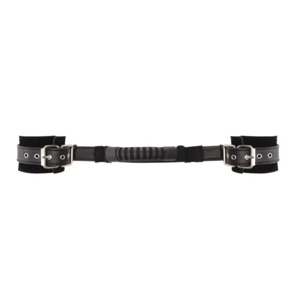 Ouch! Adjustable Bonded Leather Hand Cuffs with Handle
