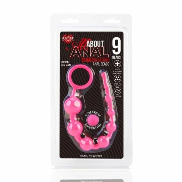 All About Anal Silicone Anal Beads 9 Balls Pink