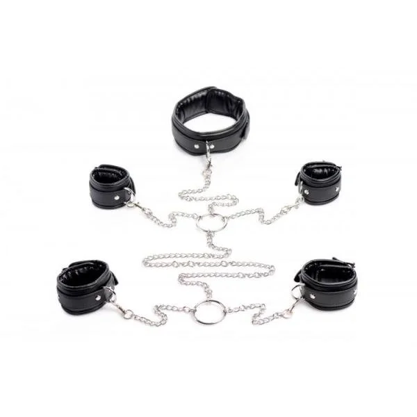 Strict Slave Bondage Shackle Set Black