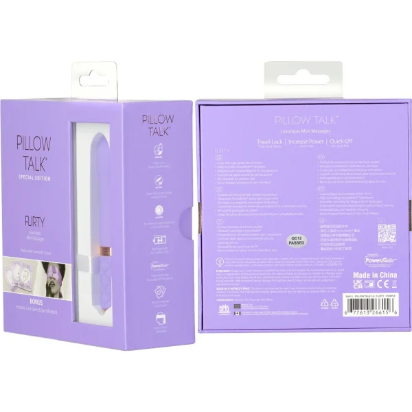 Pillow Talk Flirty Special Edition Silicone Waterproof Mini Vibrator - Purple & Rose Gold