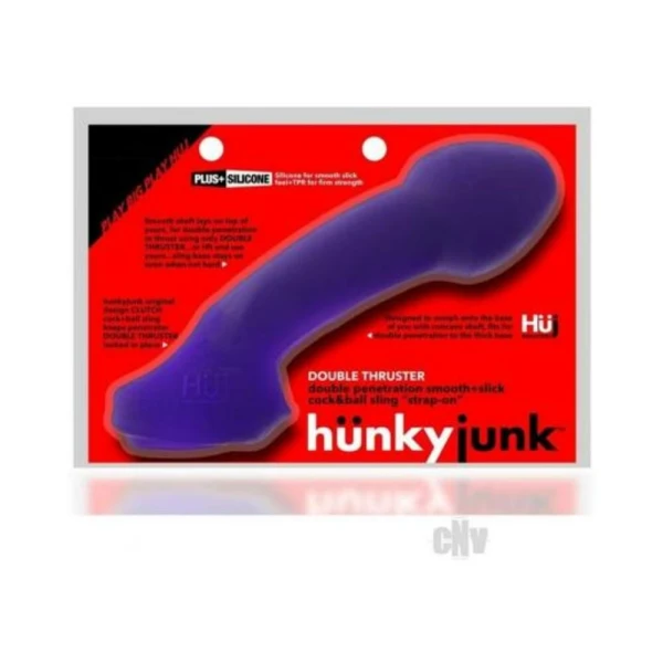 :  Hunkyjunk Double Thruster Double Penetrator Sling Plum Ice