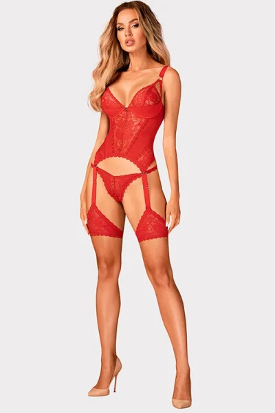 Obsessive Belovya Lace Corset With Thong